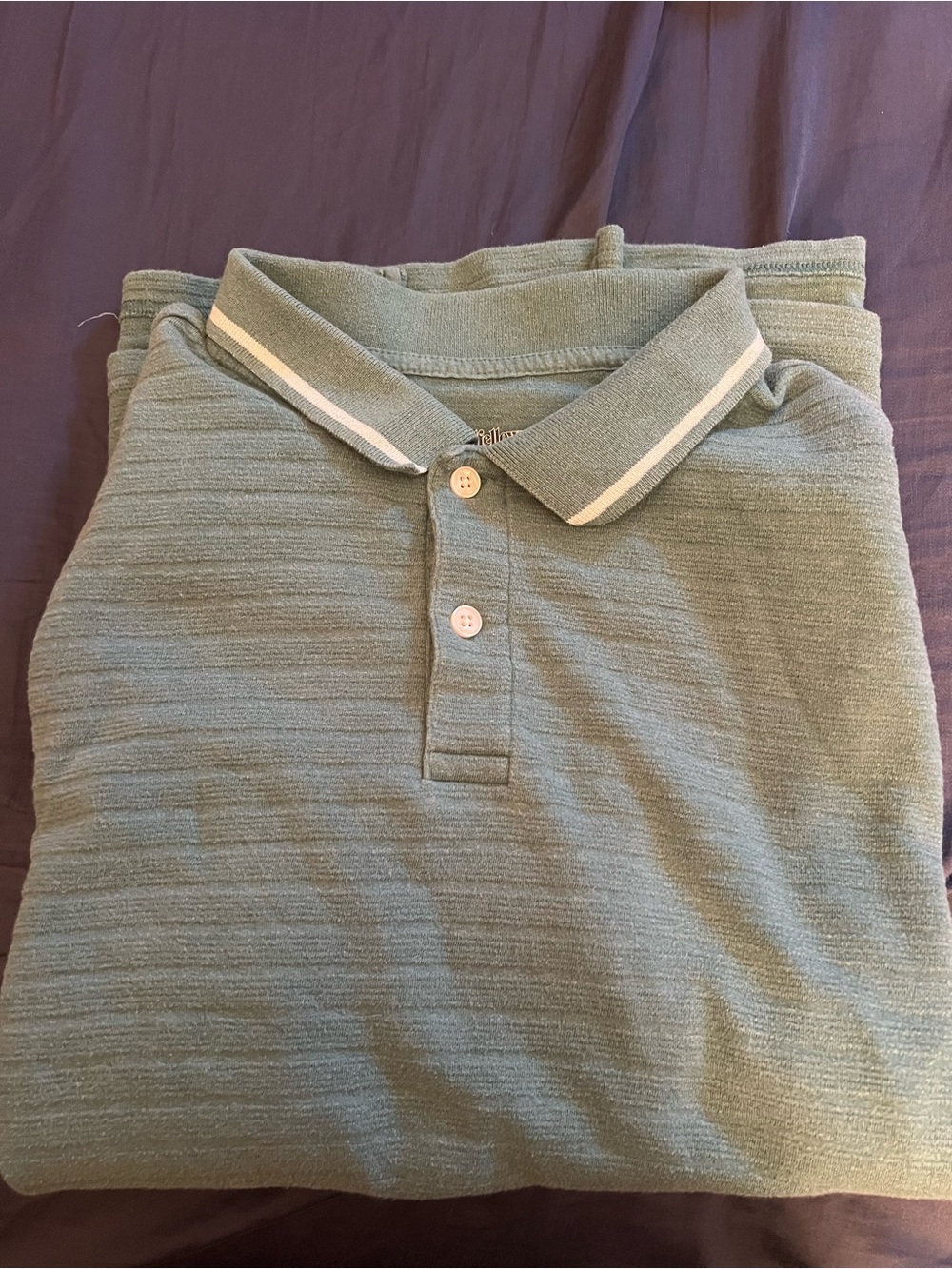 Goodfellow & Co Sage Green Polo with White Stripe Collar